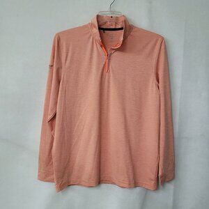 Under Armour Golf 1/4 Zip Long Sleeve Pullover Men L Loose Fit Peach In His Grip